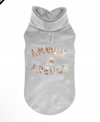 Milk and Pepper Cleo Velour Tee Sweater Amour is French design