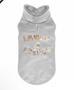 Milk and Pepper Cleo Velour Tee Sweater Amour is French design