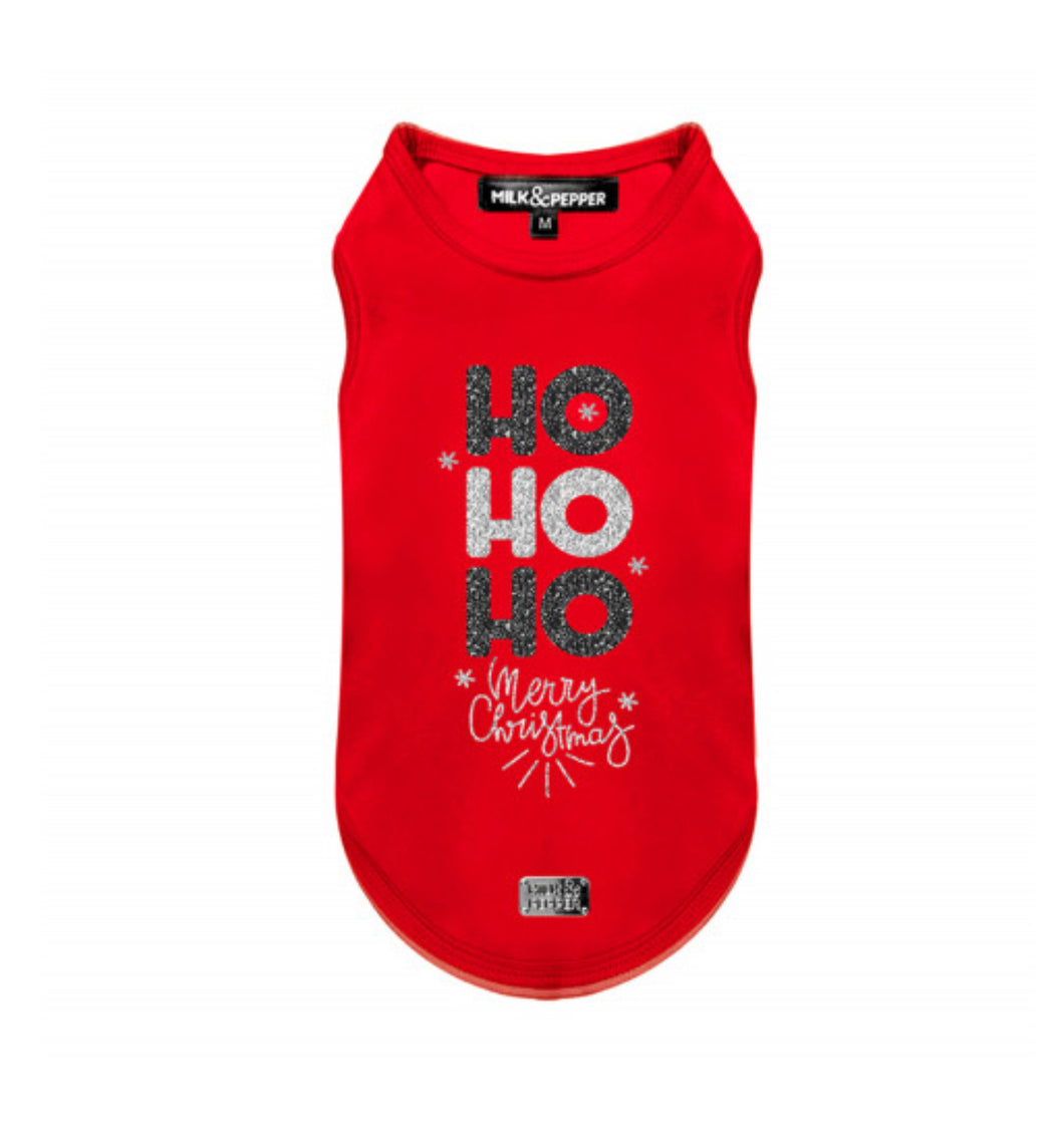 Milk and Pepper Sven Velour Tee Sweater Ho Ho Ho Merry Christmas Design
