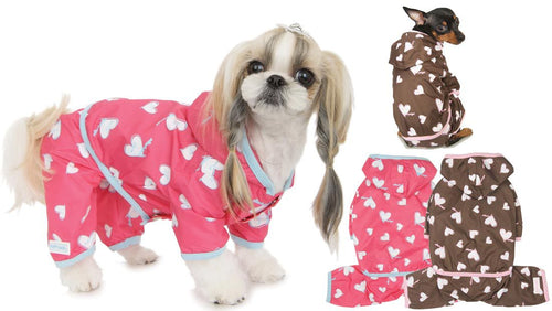 Puppy Angel Sprinkle Heart Raincoat Overall PA-CT043