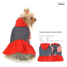 Puppy Angel Stripe Sleeve Denim Dress PAM-OP020